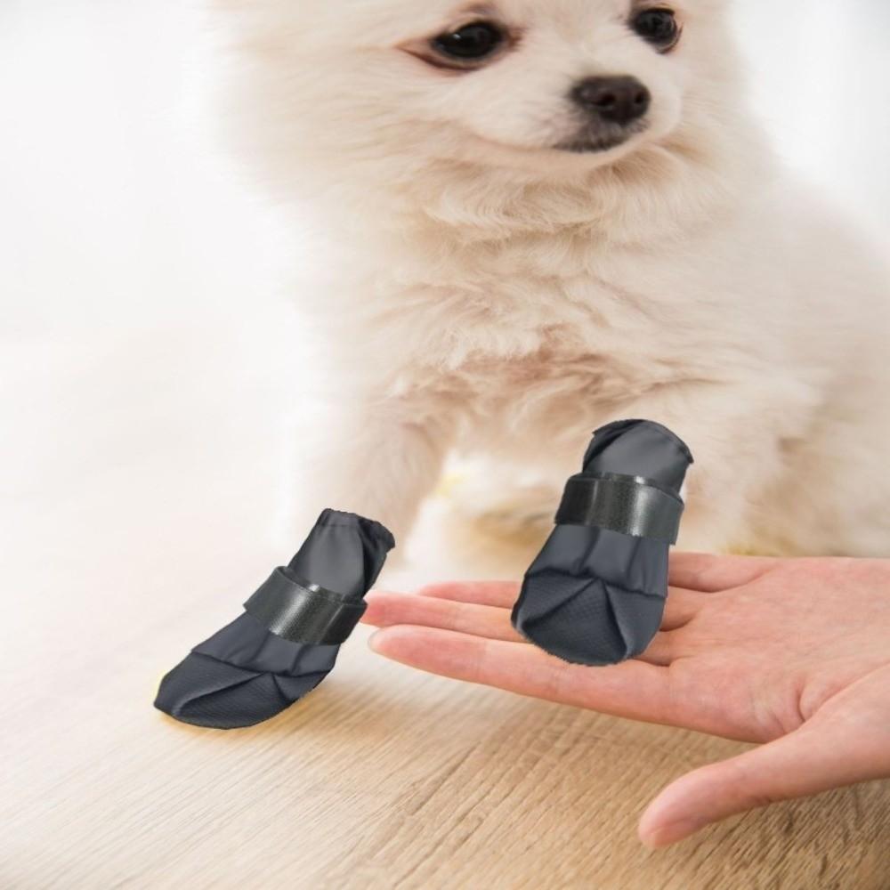 4PCS/SET Adjustable Waterproof Dog Boots High-top Wear-Resistant Pet Rain Boots Breathable Pet Paw Protector Rain Snow Day