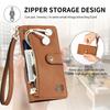 For Xiaomi Redmi Note 14 Pro 5G/Poco X7 5G Case RFID Blocking Zipper Pocket Leather Wallet Phone Cover with Strap