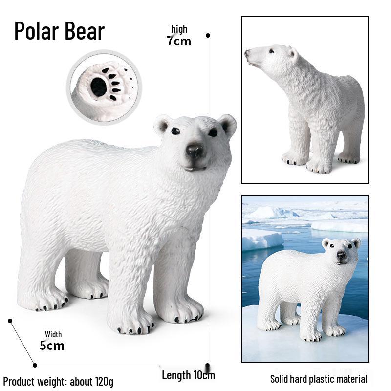 Realistic Arctic Animal Models Toys: Polar Bear, Beluga, Seal, Wolf, Snow Leopard, Penguin