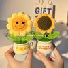 Plants Vs Zombies Knitted Sunflower Potted Ornament Home Decor Girls Gift