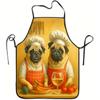 1pc Puppy-Themed Chef Apron with Cute Dog - Durable Easy-Clean Polyester Apron Suitable for Cooking,, Gardening, Fruit Picking, Christmas & Halloween 
