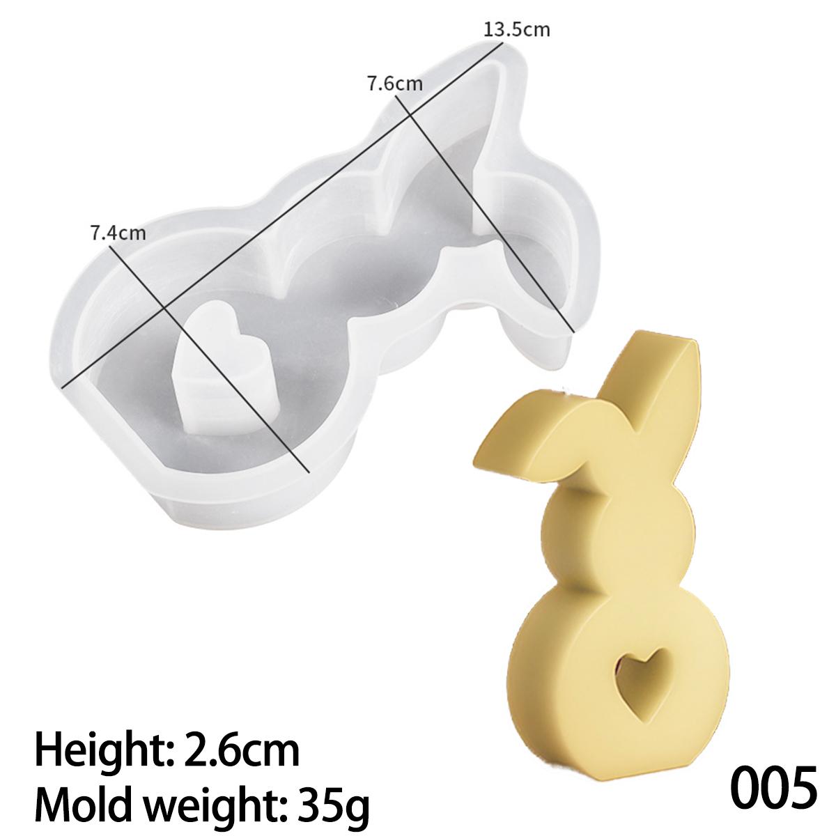 

Easter Cute Rabbit Candle Silicone Mold Gypsum Car Mounted Incense Expanding Gypsum Decoration Mould Aromatherapy Candle Molds