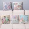 Cute L-Little T-Twin S-Stars Pillow Covers Cartoon Sofa Decorative Home Double-sided Printing Short Plush Cute Cushion Cover
