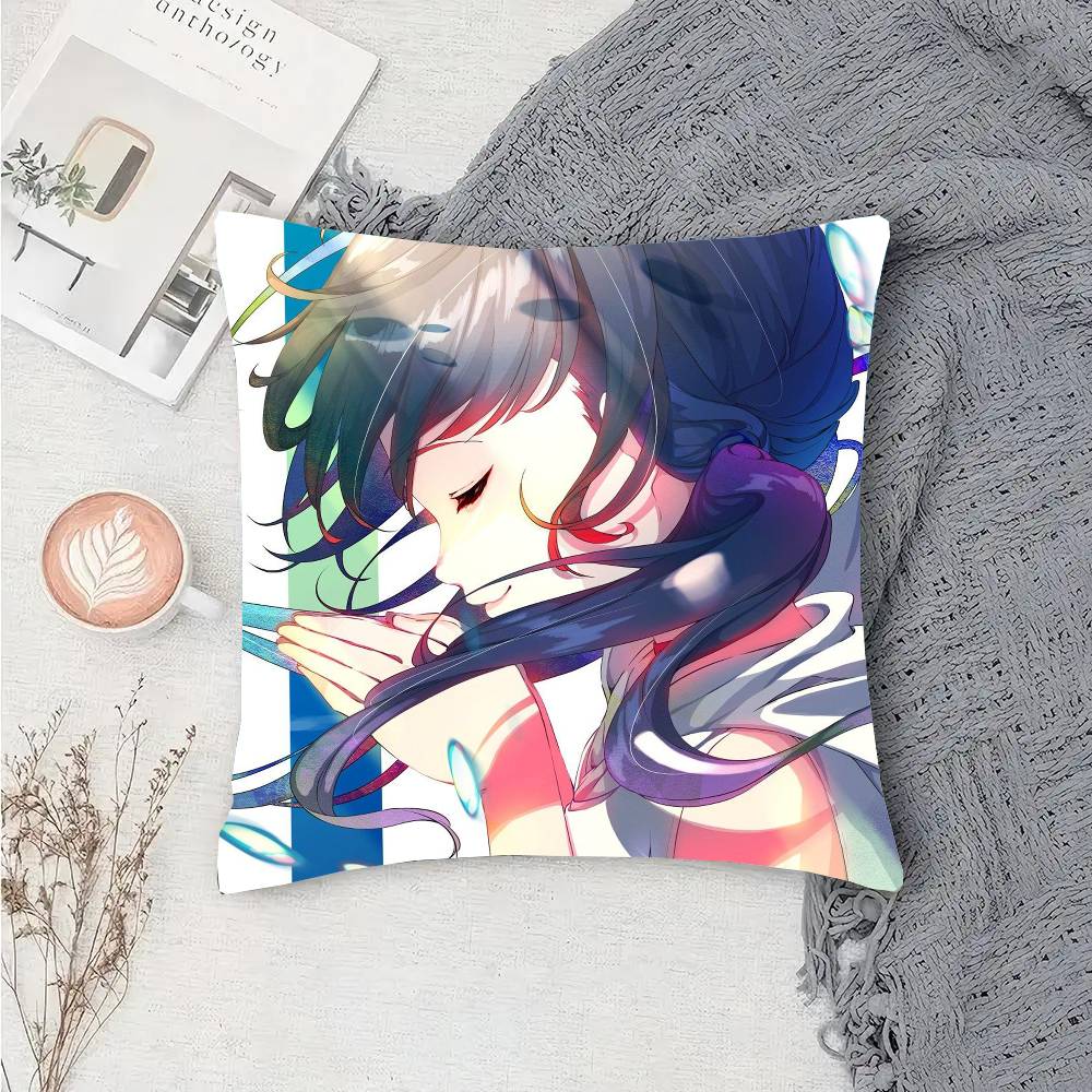 Amano Hina Animation WWeathering With You Pillow Case Fashion Square Pillowcase Bedroom Sofa Room Ins Decoration Leisure