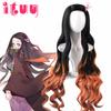 Perruque Kamado Nezuko Nezuko Cosplay 95cm Dégradé Cheveux Longs Accessoires Perruque Synthétique Résistante à la Chaleur