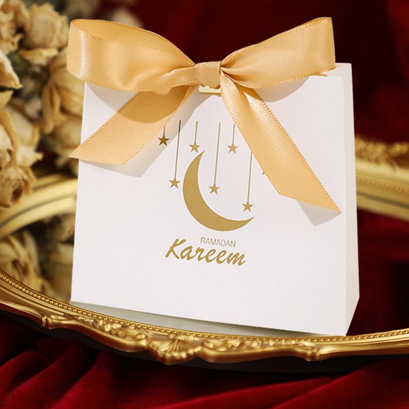 3pcs Art Paper Decoration Ramadan Candy Box Home Eid Al Fitr DIY Packaging For Muslim Celebrations Festival Supplies