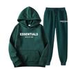 American Trendy Brand Men's Fleece-Lined ESSENTIALS Hoodie and Sweatpants Set for Autumn/Winter