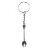 Silver Color Ornaments Handmade Craft Pendant Key Ring Metal Key Chain Trinkets Spoon Keychain