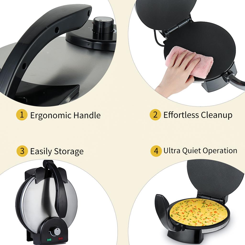 1500W elektryczny Paratha Chapati Roti Maker płaski chleb Pizza kuchnia Tortilla elektryczny Paratha Chapati Roti Maker płaski chleb