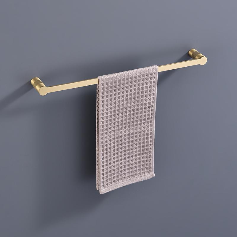 Brushed Gold Bathroom Accessories Towel Bar Bath Robe Hook Brass Knurled Bathroom Hardware Set Shelf for Towels Paper Tissue Hol
