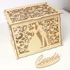 DIY Wedding Card Box Wooden Couple Money Boxes with Lock Hollow Floral Pattern Wedding Decor Gift Envelope Birthday Supplies