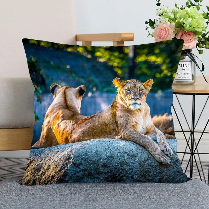 New Arrival Lion Animal Pillowcase Home Decoration  Invisible Zipper