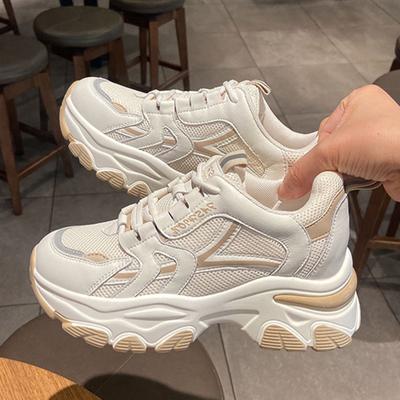 Zapatillas de deporte planas informales para mujer, con suela gruesa, versátiles, blancas, con suela blanda, tallas 35 a 40