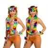 Hawaiiblommor Halsband Pannband Krans Bröllopsdekorationer Strand Tropisk Hawaiilua Leis Festtillbehör