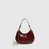 Fashionable and Trendy Underarm Bag, Rivet Handbag, Chain Shoulder Bag, Boston Crossbody Women's Bag, Versatile and Portable
