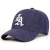 Unisex Gothic LA Embroidery Corduroy Baseball Cap Spring Autumn Outdoor Adjustable Casual Hat Sunscreen Sports Cap