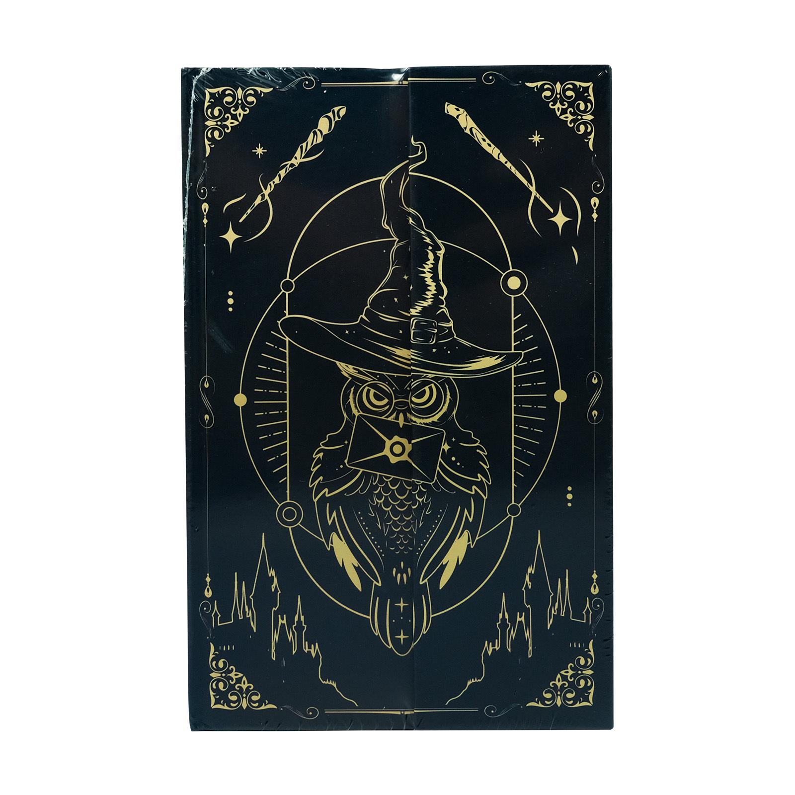 

11*16.8cm Magic Owl Hardcover Pattern Notebook Raw Wood Pulp Material Portable Office Meeting Record Ledger