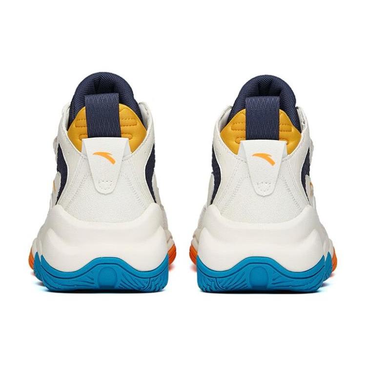 New Anta Big Shark Cushioning Anti Slip And Wear Resistant Mid Top Chunky Sneakers White Blue 112148090R-2