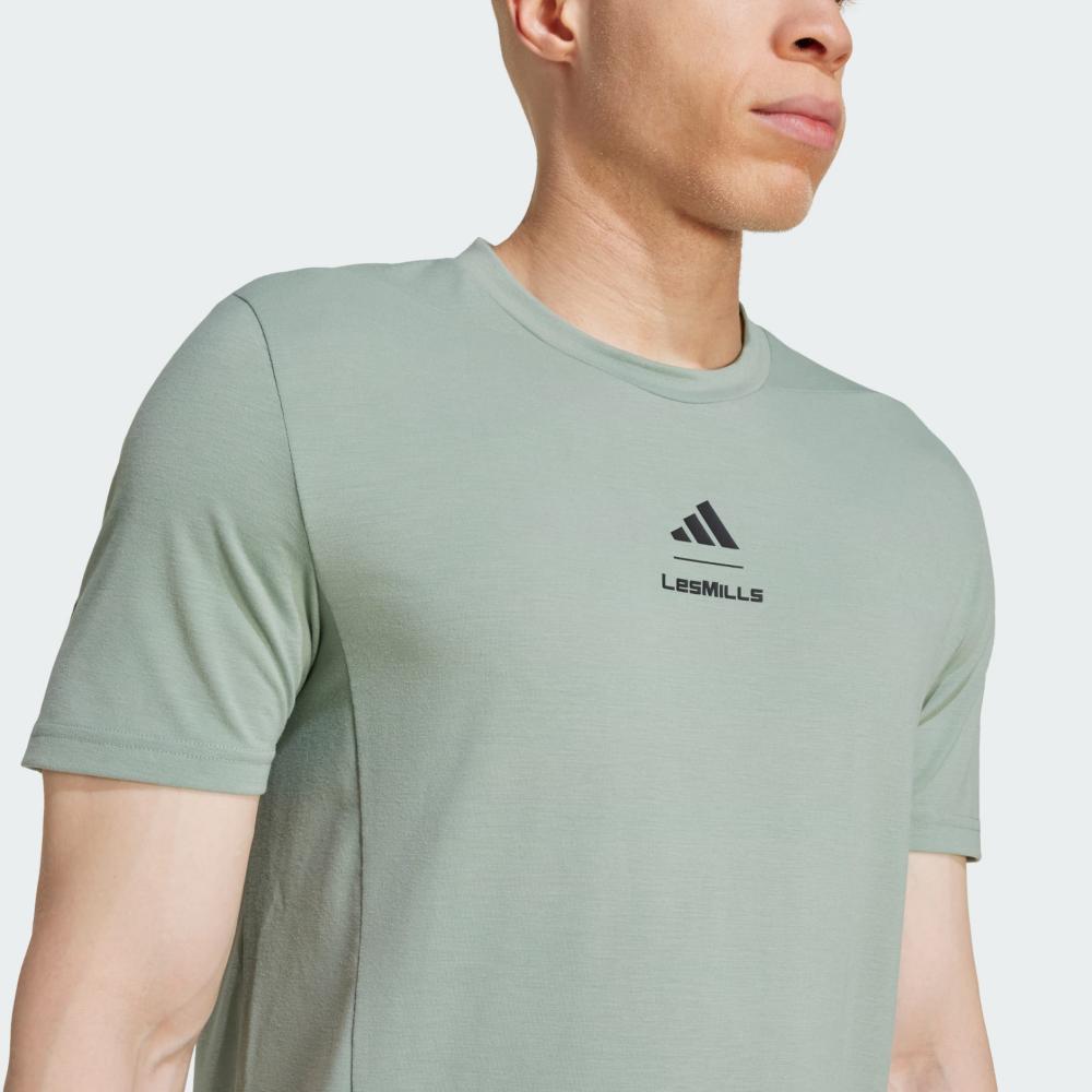 Adidas Les Mills Comfortable Breathable Soft Short Sleeve T-Shirt Men Tops Green JW1741