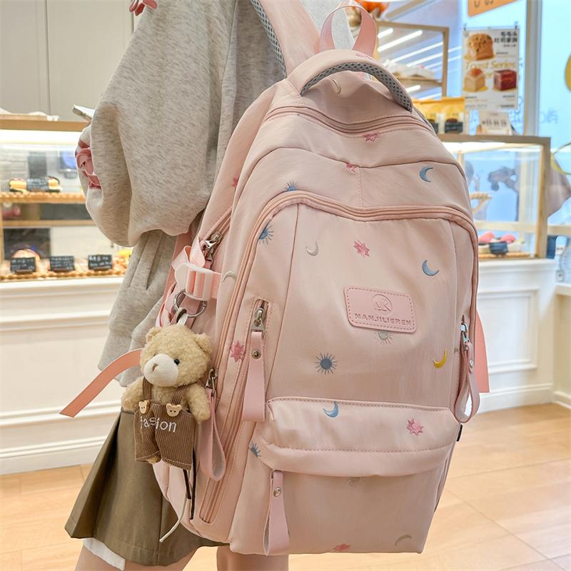 Zaino Stile College da Donna Zaino Ricamato Zaino Scolastico per Studenti