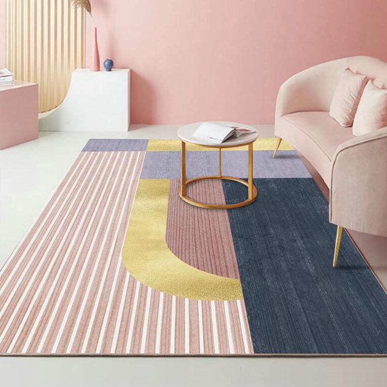 Minimalist Home Decoration Carpet Luxury Geometric Print Square Rugs Multi-Size Non-Slip Mats for Living Room Bedroom Etc