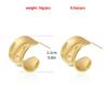 Luxury Metal C-shaped Women's Earrings, Simple Gold Pleated Geometric Irregular Earrings, Fashionable Jewelry Gifts
