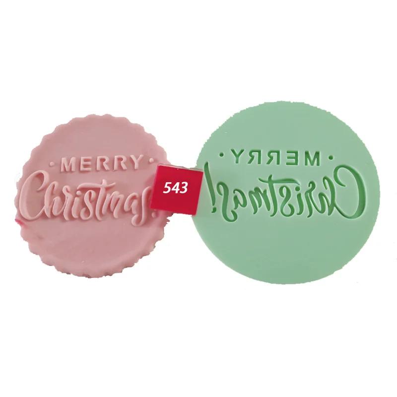 Lebensmittelechter Kunststoff-Keksform Happy Birthday Weihnachten Eid Baby Geprägte Ausstecher-Stempelform Liebe Cupcake Fondant Dekoration Form
