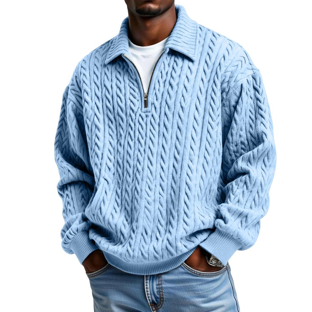 Men's  Sports  Leisure  Print  Flip   Collar  And   A   Half  Zipper  Hoodie