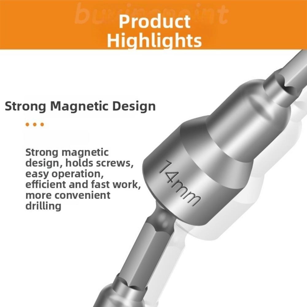 6-13 Mm Steel Socket Adapter Set 1/4” Hex Bolt Driver Socket Kit Deepen Magnetic Bits Hand Tools