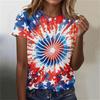 Women's Fashion Casual Printed Round Neck Short Sleeved T-Shirt Top T-Shirt Top Top