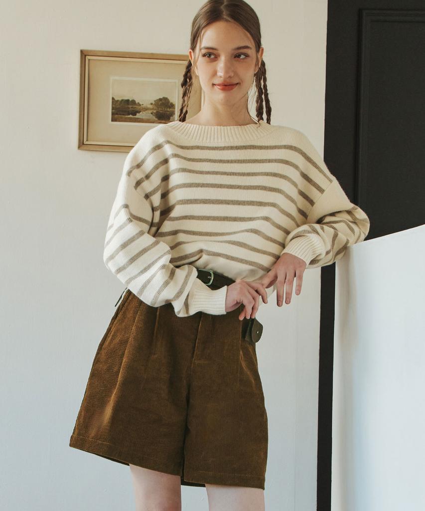 ZEROSTREET [2 Colors] Cashmere Striped Sweater