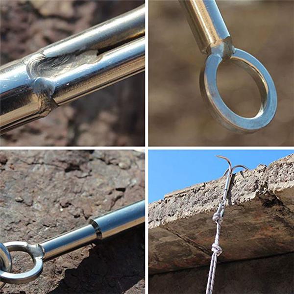 316 Stainless Steel 4-Claw Grappling Hook Anchor – 11.8 Inch, Marine Grade For Boat, Salvage & Outdoor