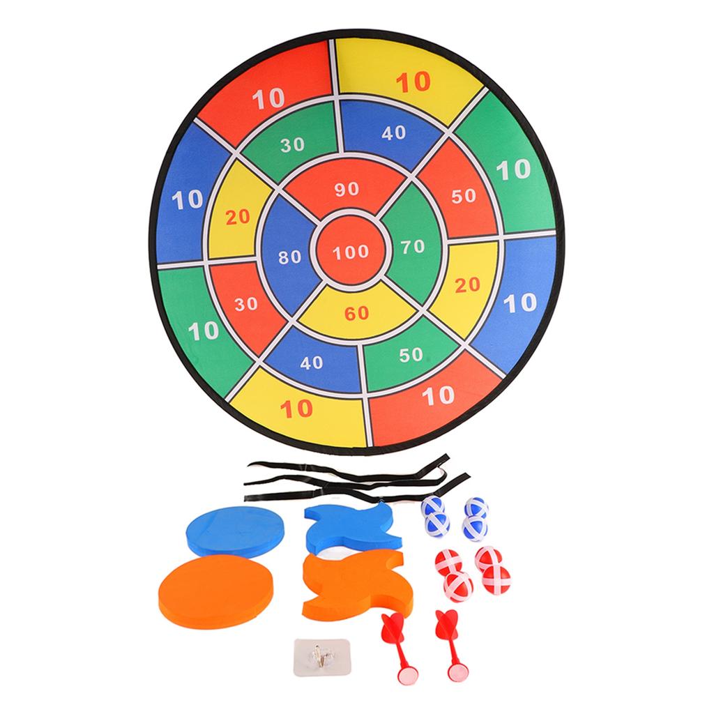 Dart Board Toy Large Size Rich Color Exercise Coordination Skills Kids Dartboard Game Set with 8