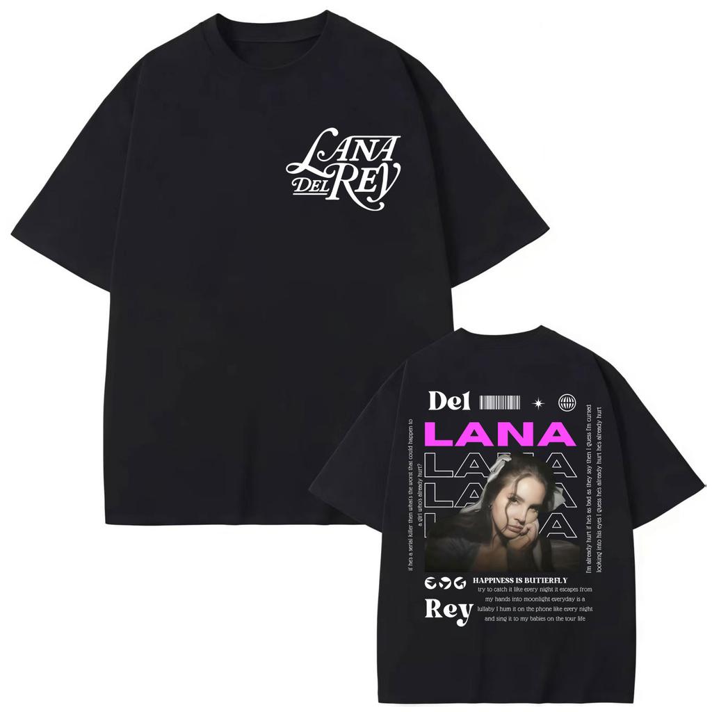 Singer Lana Del Rey Merch T-shirt Men Women Clothing Fashion Aesthetic T-shirts Summer High Quality Cotton T Shirts