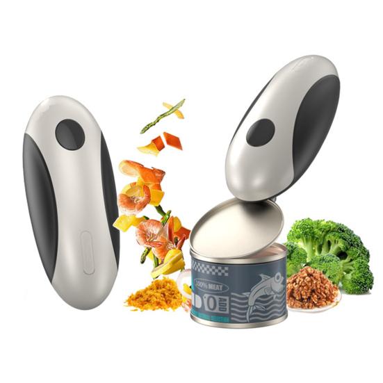 Electric Can Opener Stainless Steel Blade One-Touch Automatic Can Opener Ergonomic Handle Safety Button Hands Free Kitchen Gadget