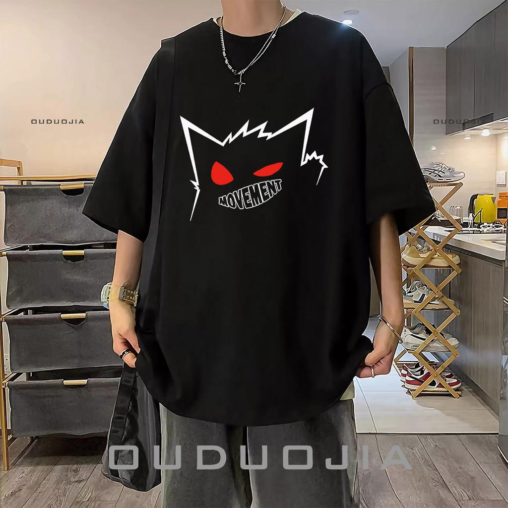 Pokémon Pokémon Genji Cartoon Animation Loose Summer Mens and Womens Printed ShortSleeved Tshirt