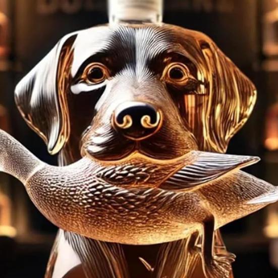 Poľovnícky pes Dekantér na whisky 3D Gravírovaný Poľovník na kačice Pes Sklenená fľaša Zviera Whisky