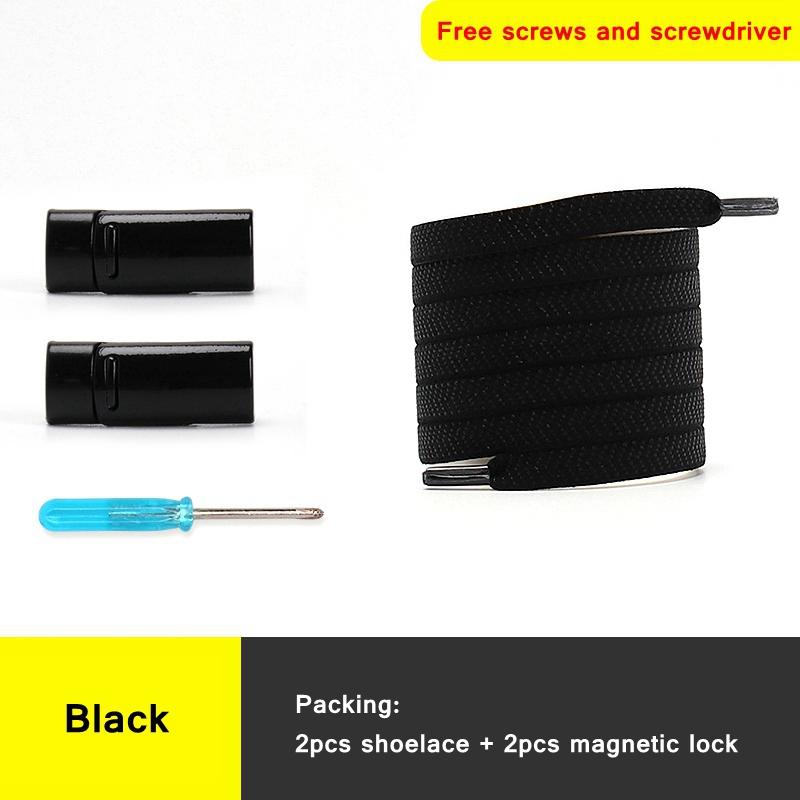 Colorful Magnetic Lock elastic Shoelaces Without ties Elastic Laces Sneaker No Tie Shoe laces Kids Adult Flat Shoelace for Shoes