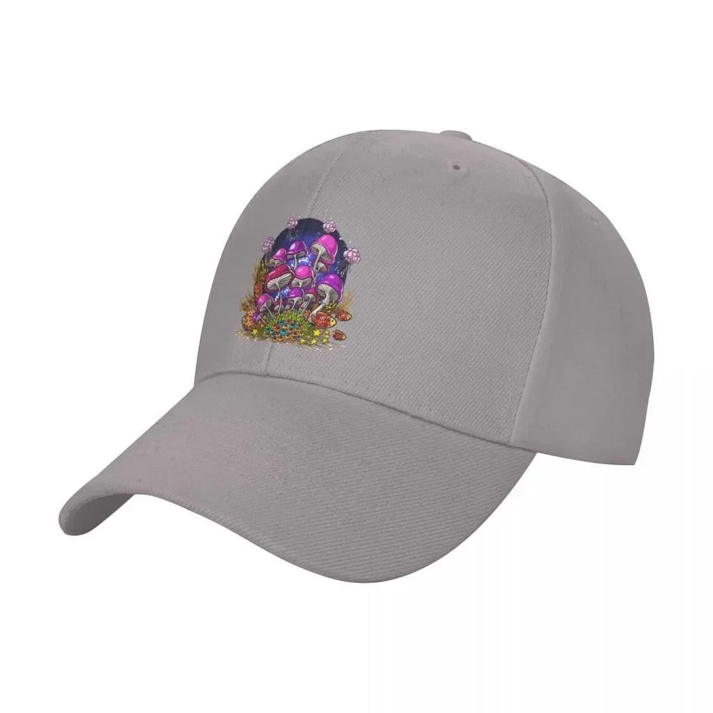 Psychedelic Magic Mushrooms Print Baseball Cap Cotton Adjustable Streetwear Casual Cap for Unisex