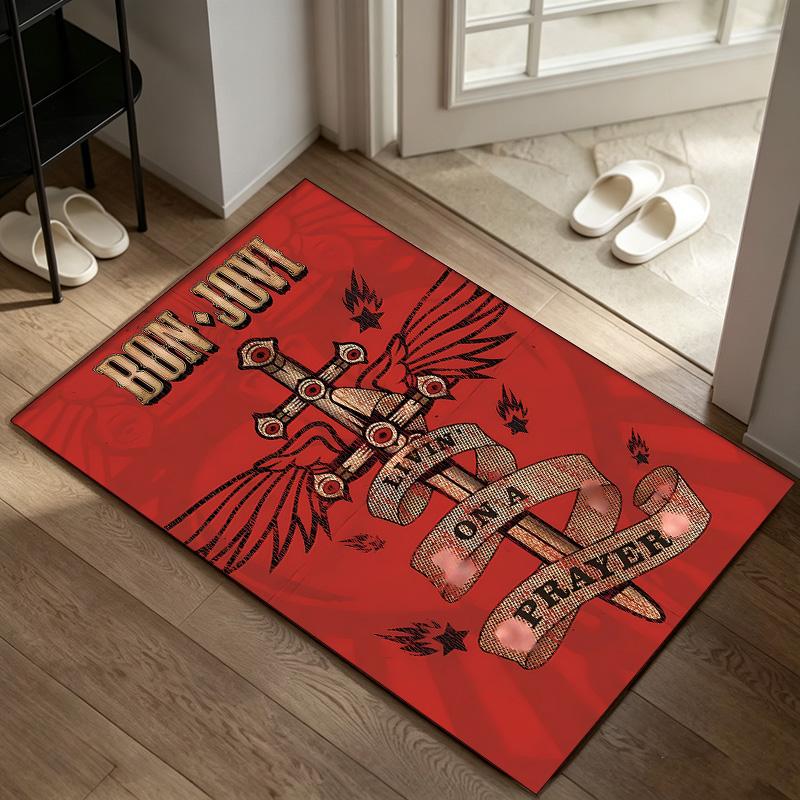 Bon Jovi A A rug suitable for office chair areas living rooms and computer desks perfect for home offices and an ideal holiday gift