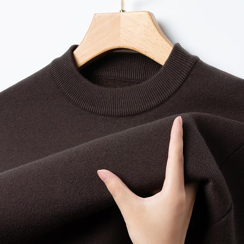 FAPAI Men's Round Neck Solid Knit Sweater