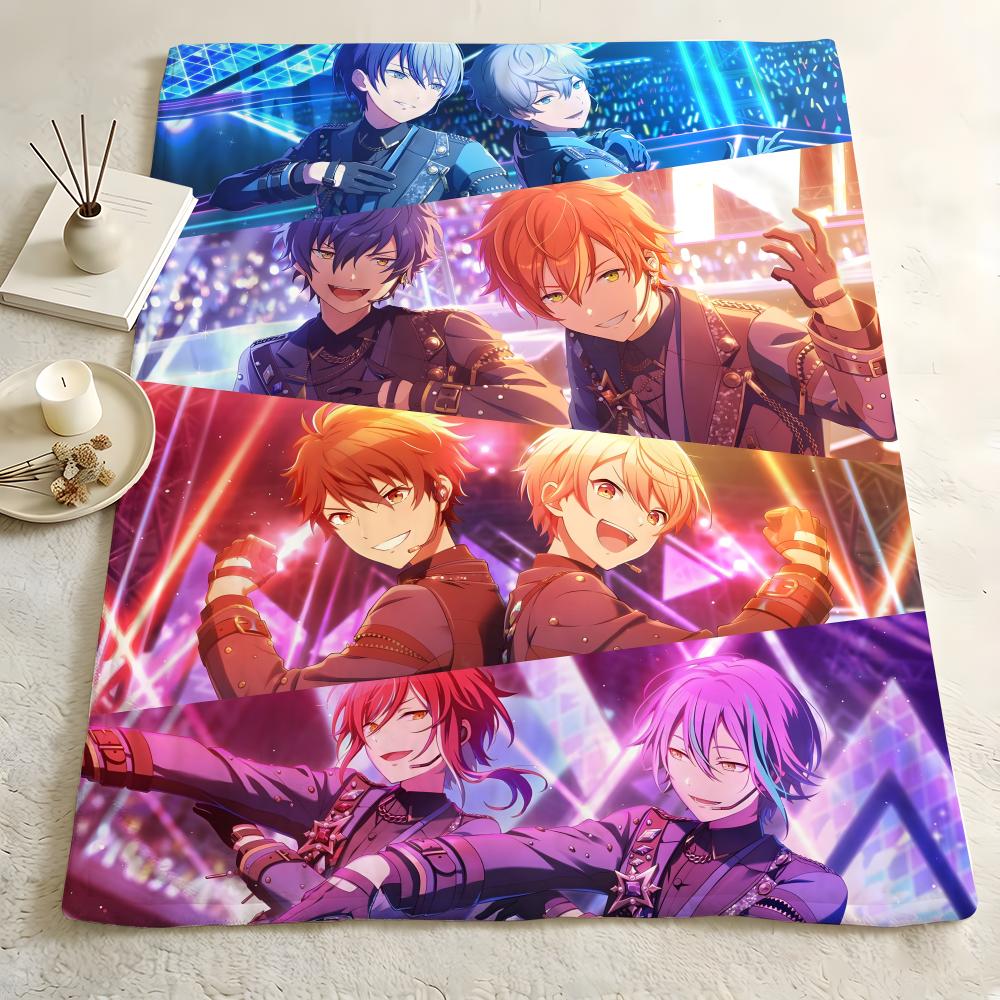Anime E-Ensemble S-Stars Throw Flannel Blanket Skin Soft Suitable for Sofa Living Room Bed Travel and Gifts