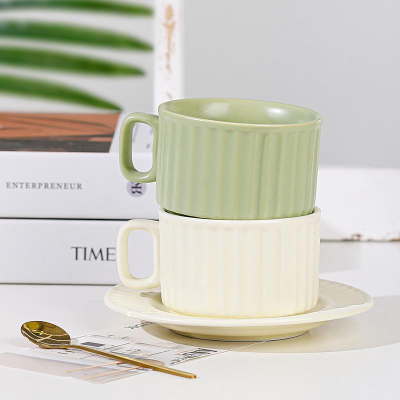 Milk White High-Value Coffee Cup Ceramic Mug Household Afternoon Tea Cup Saucer Set Nordic Ins Couple Water Cup