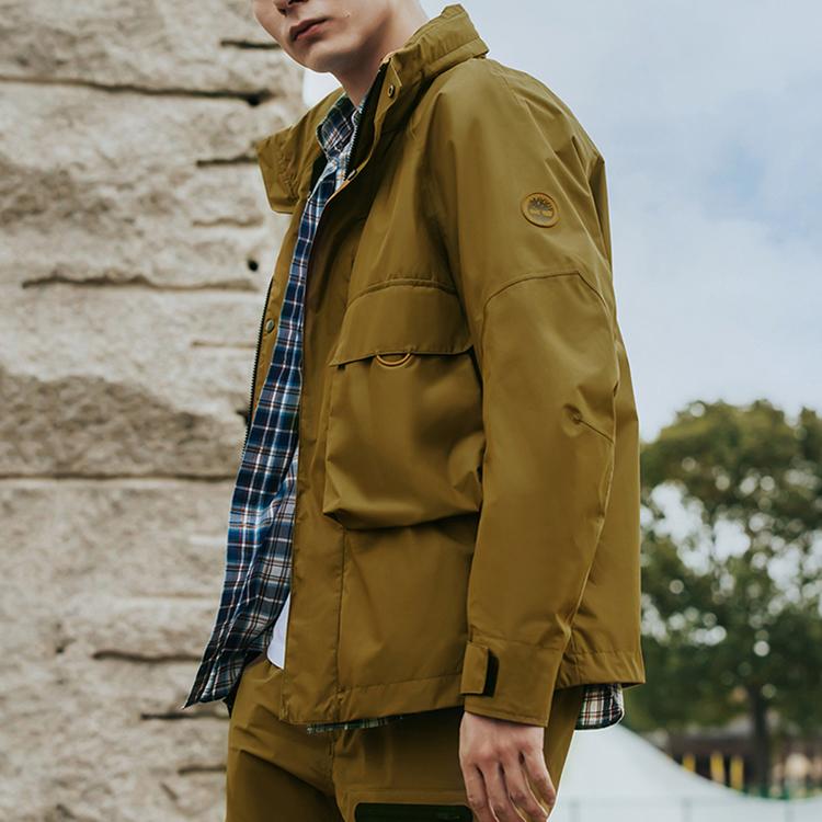 Timberland Solid Color Packable Hooded Outdoor Hiking Waterproof Windbreaker Men Outerwear A24YY-834