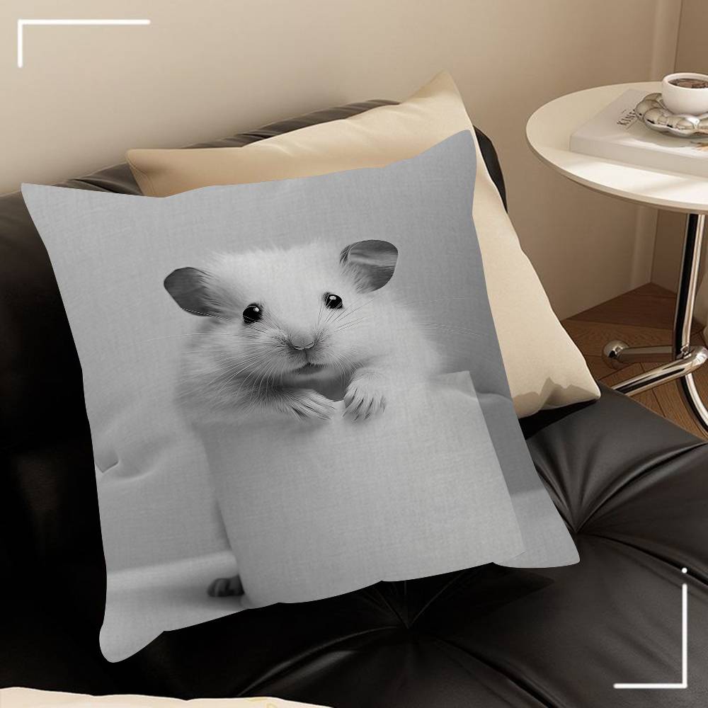 Black And White Cute Animal And Toilet Pillow Gift Home Office Decoration Pillow Bedroom Sofa Car Cushion CoverPillow Case