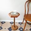 Vintage Hexagonal Side Table Solid Wood Table with Integrated Checkers Board Durable Fun Table for Living Room Multi-Purpose