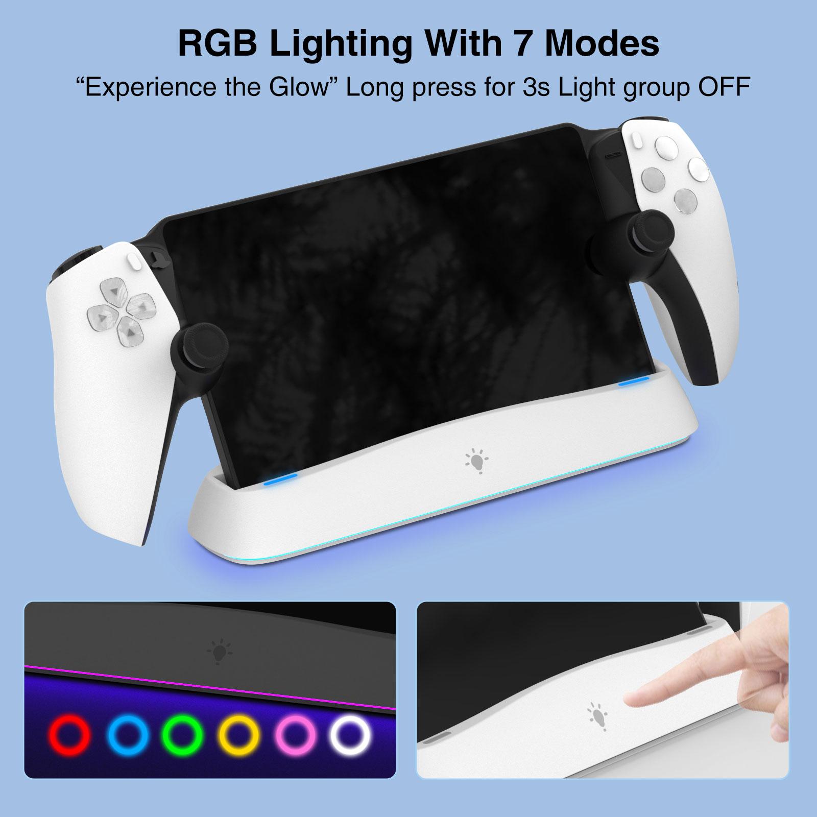 

Fast Charging Holder Charging Dock Station with Adjustable Light for Game Console Charger Stand Base 1 білий
