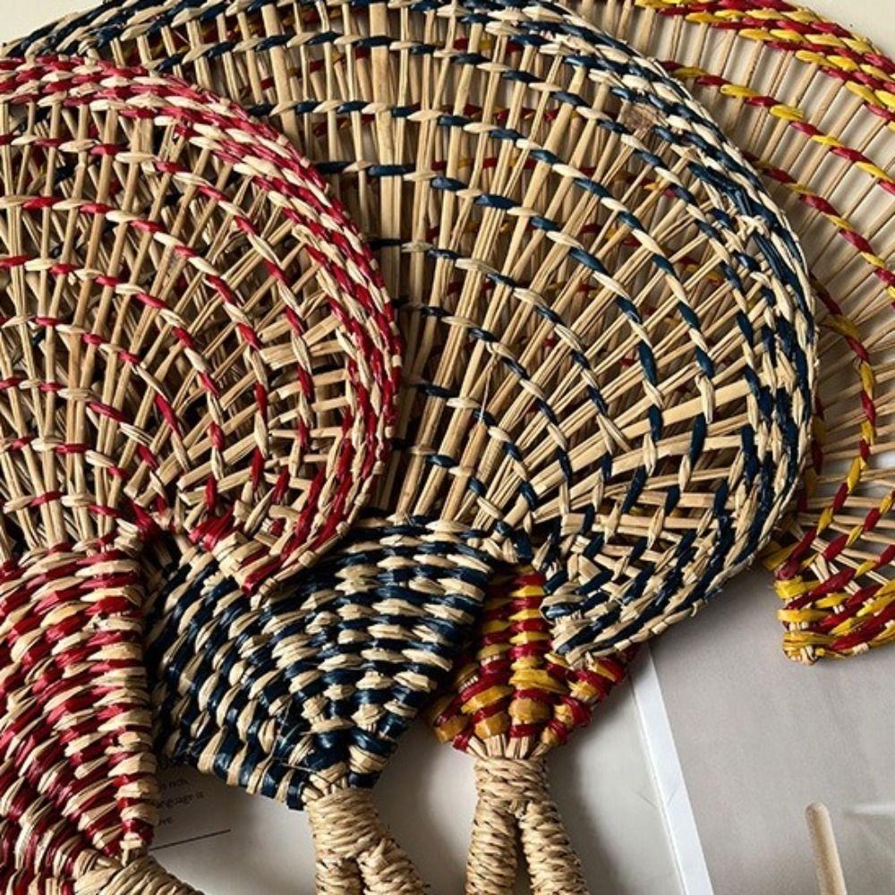 Ancient Handheld Fan Natural Cattail Fan Portable Hand-operated Fan  Room