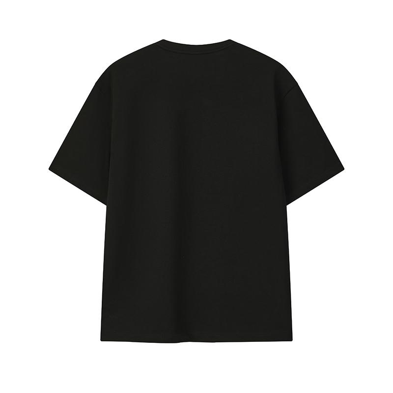 Fila Original Peony T Fashion Simple Classic Retro Casual Sports Comfortable Knitted Loose Short Sleeve T-Shirt Unisex T-Shirts Black F51U619101FBK