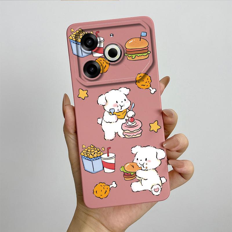 Per Tecno Pova 6 Neo Custodia POVA6NEO Silicone TPU Morbida Custodia per Telefono Verniciata Stampata Antiurto Protettiva Cover Posteriore